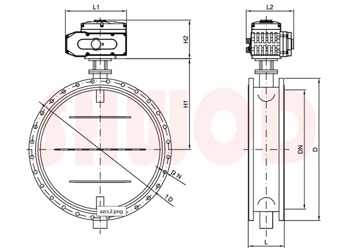 電動通風蝶閥外形尺寸圖